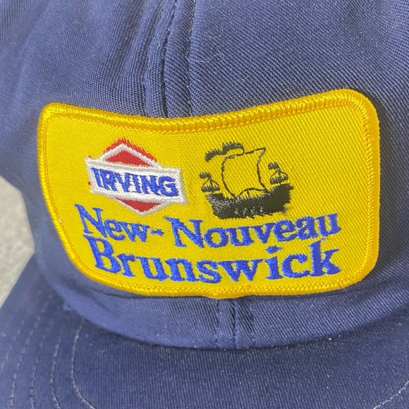 Vintage Irving New Brunswick Blue Mesh Back Snap Back Trucker Hat - Picture 2 of 12